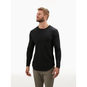 Cuts Clothing Men's Elongated Henley Long Sleeve Signature Fit PYCA Tee T-Shirt